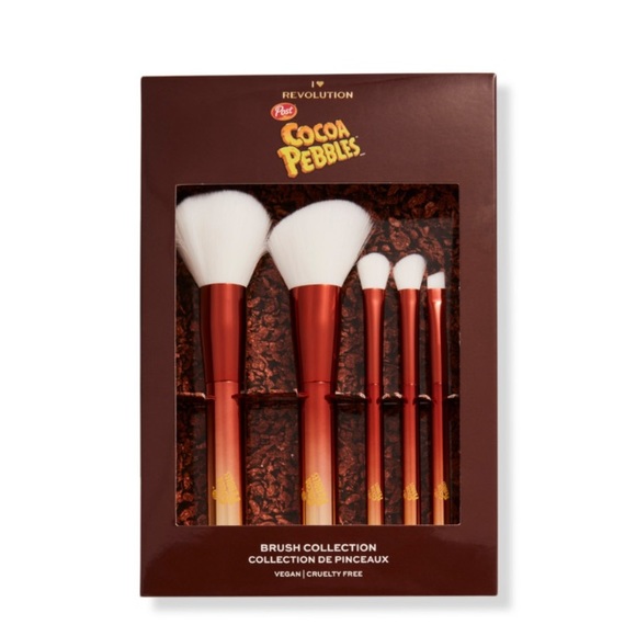 Makeup Revolution Cocoa Pebbles Brush Set I Heart Revolution BNIB - Picture 2 of 8